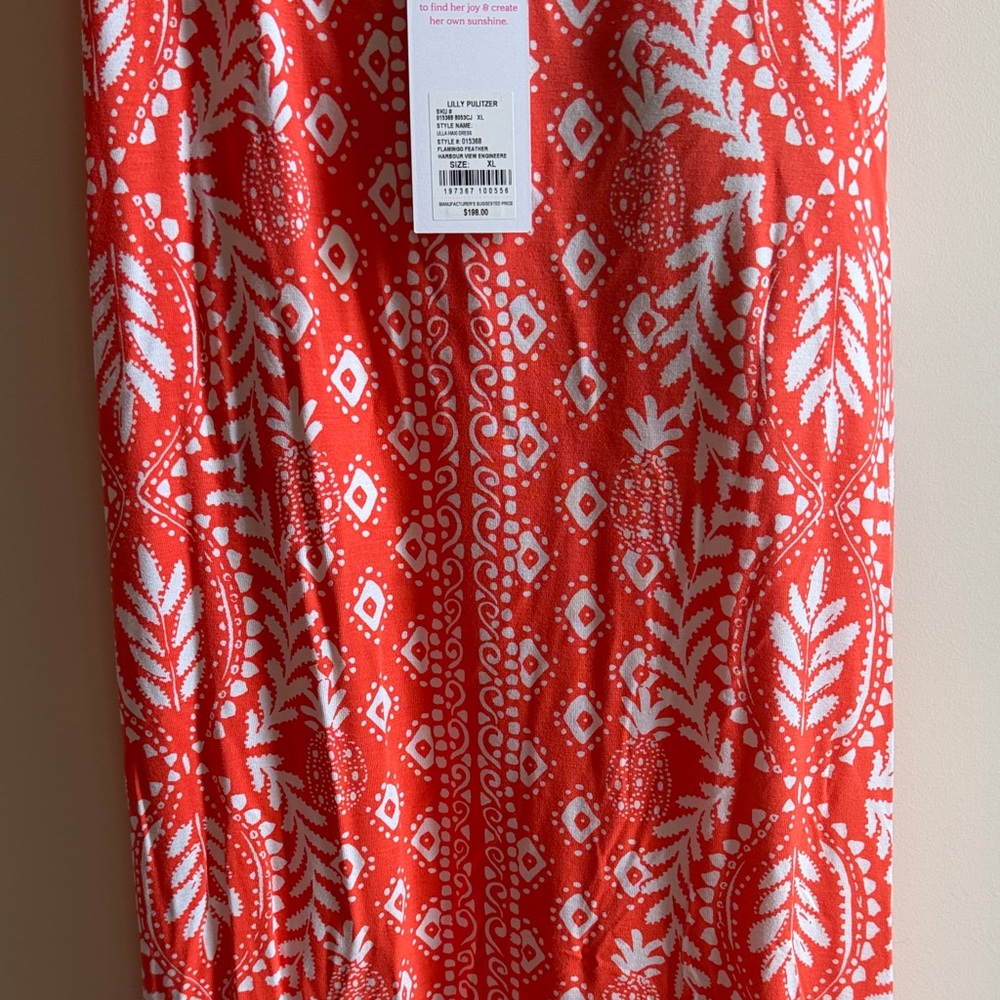 Lilly Pulitzer Elegant Orange Patterned Maxi Dress - Picture 2 of 7